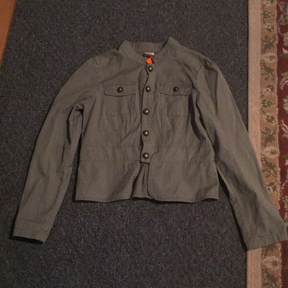 Army green crop jacket